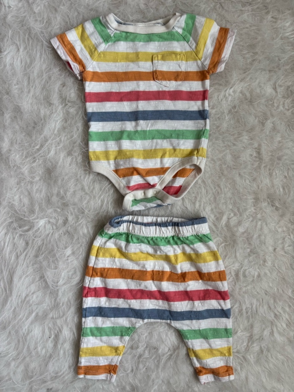 Old Navy Rainbow Striped Baby Outfit